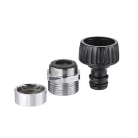 Đầu nối vòi nước đa năng Claber ren trong 27mm, 22mm, ren ngoài 24mm 8597
