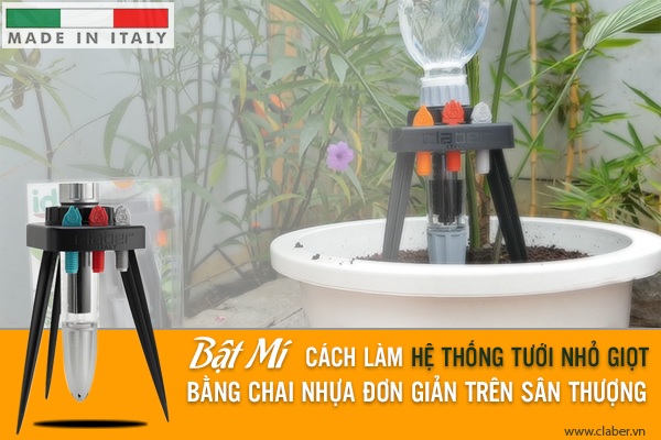 Cách làm hệ thống tưới nhỏ giọt bằng chai nhựa trên sân thượng