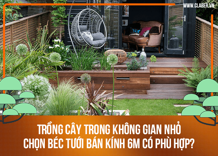Trồng cây ở không gian nhỏ chọn béc phun mưa bán kính 6m có phù hợp?
