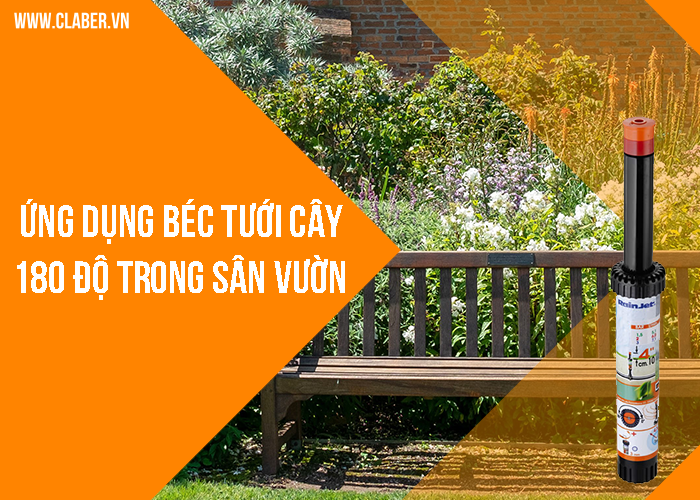 Ứng dụng béc tưới cây 180 độ trong sân vườn