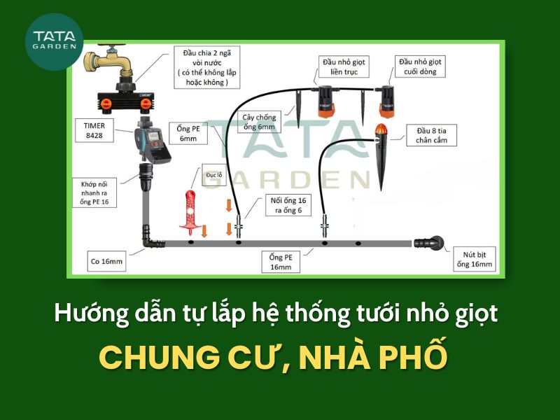 Cách tự lắp hệ thống tưới nhỏ giọt cho chung cư, nhà phố đơn giản