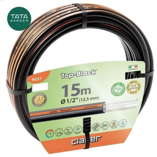 Dây dẫn nước mềm TOP BLACK HOSE Ø 1/2”(12,5 mm) 15m Claber 9037