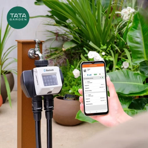 Bộ hẹn giờ tưới cây năng lượng mặt trời TEMPO MYAQUASOLAR 2 kênh tưới Claber mã 8498